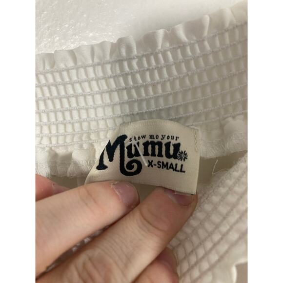 Show Me Your Mumu XS Off Shoulder White Maxi Hacienda Dress - Picture 6 of 10